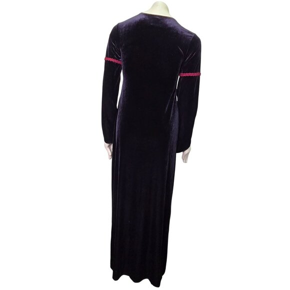 Vintage 90s Cykxtees Gothic Renaissance Medieval Vampire Velvet Dress - Picture 3 of 16
